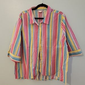 Vintage 90s Striped Button Down shirt